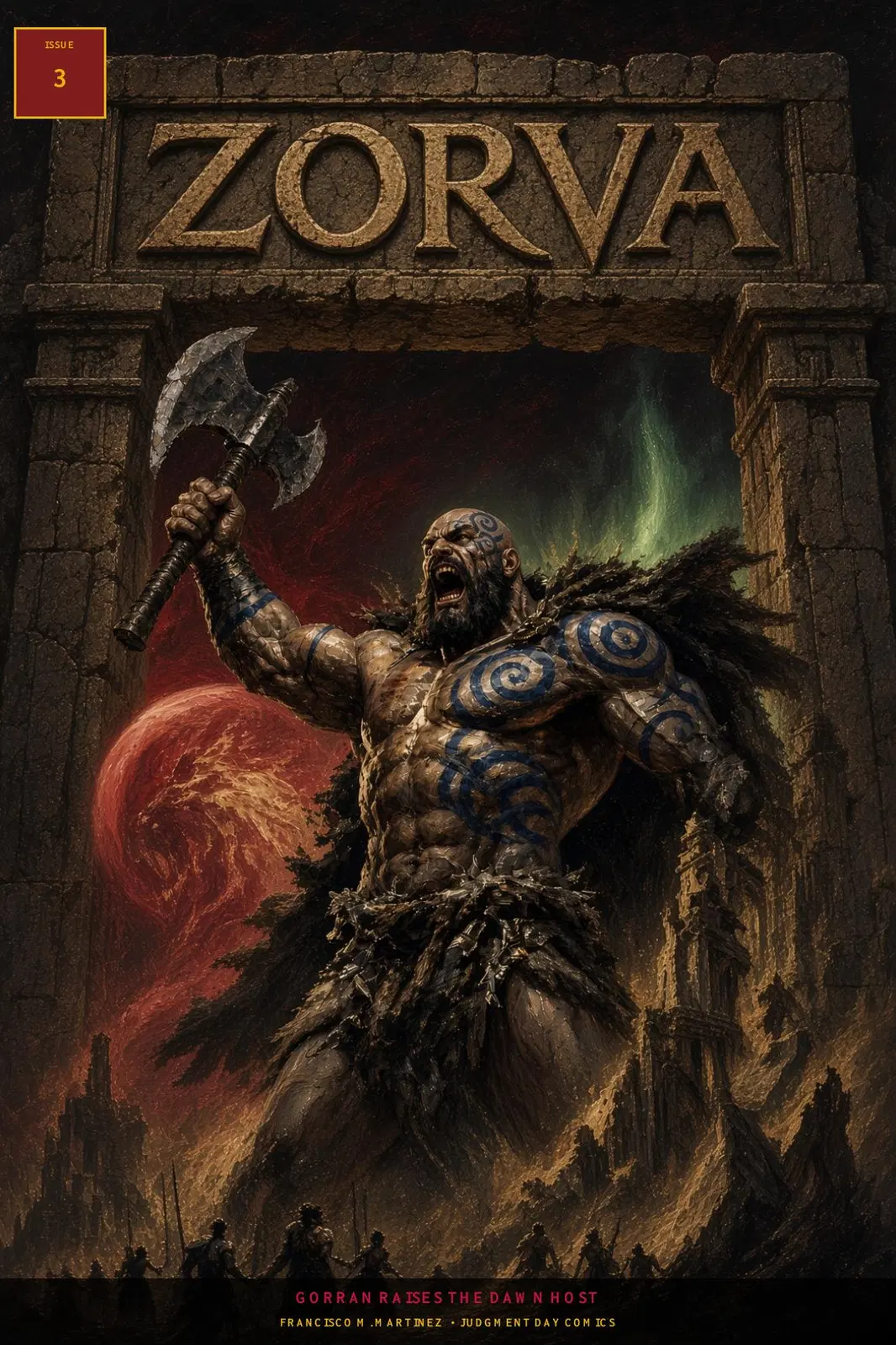 Cover of ZORVA issue 3: Gorran Raises the Dawn Host