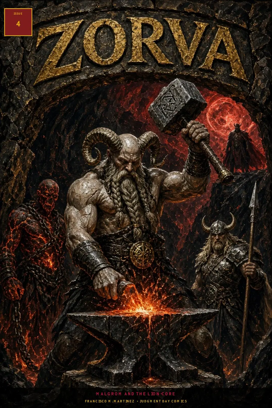 Cover of ZORVA issue 4: Malgrom and the Lion-Core